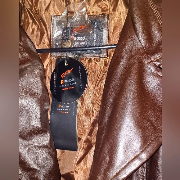 R Rosso Brown Leather Jacket - Picture 2 of 5